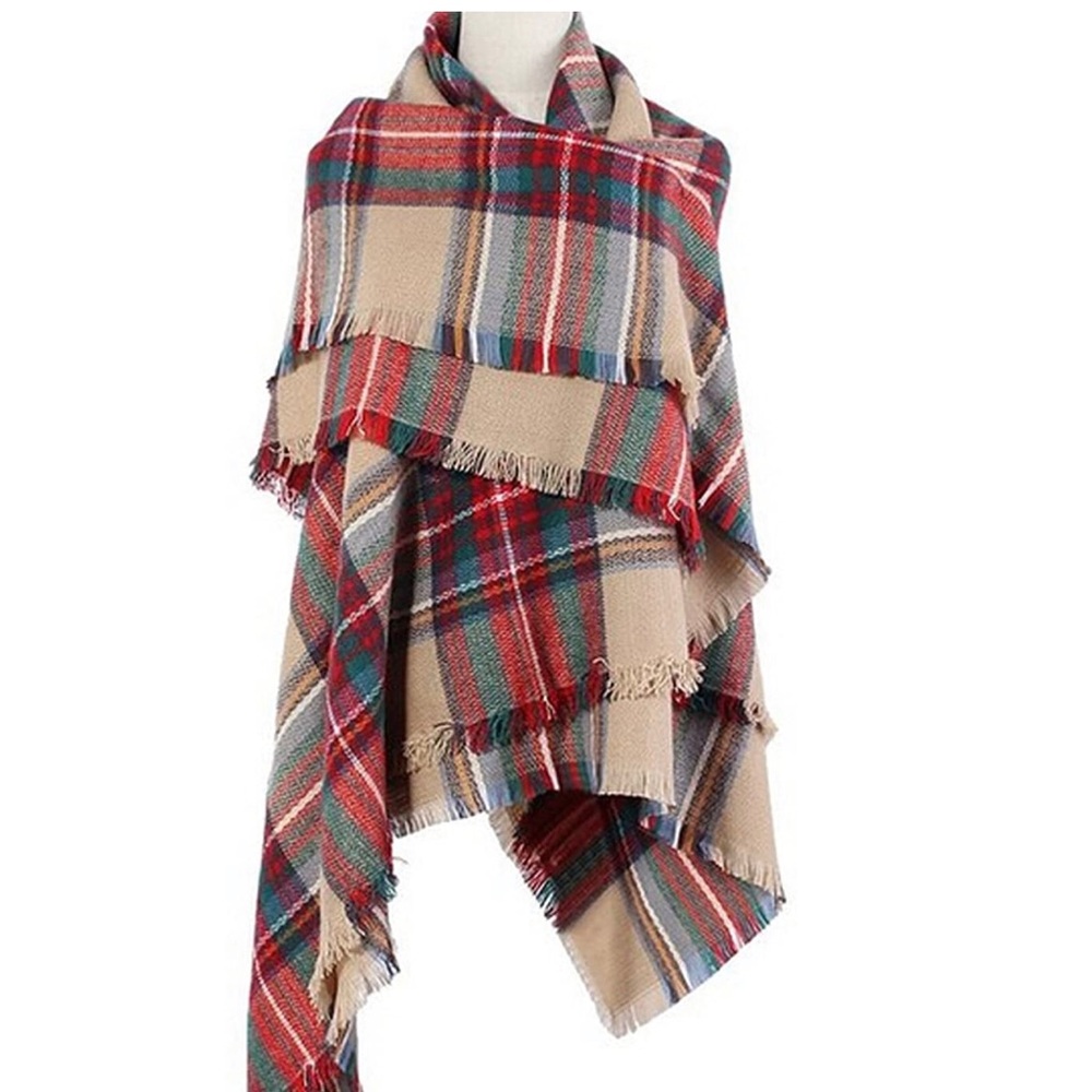 New BoHo Flannel Edge Blanket Scarf XL - Picture 4 of 4